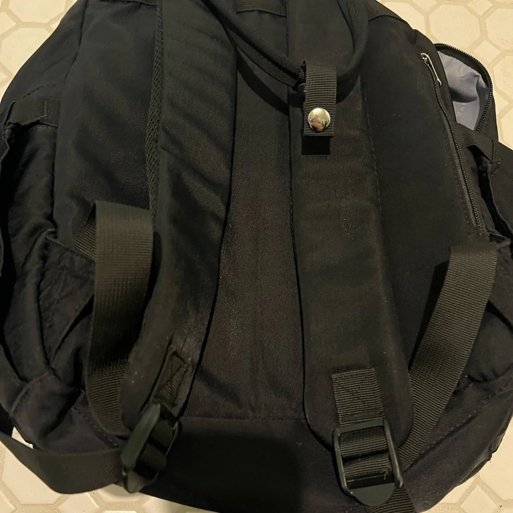 Black Backpack with Tan Details